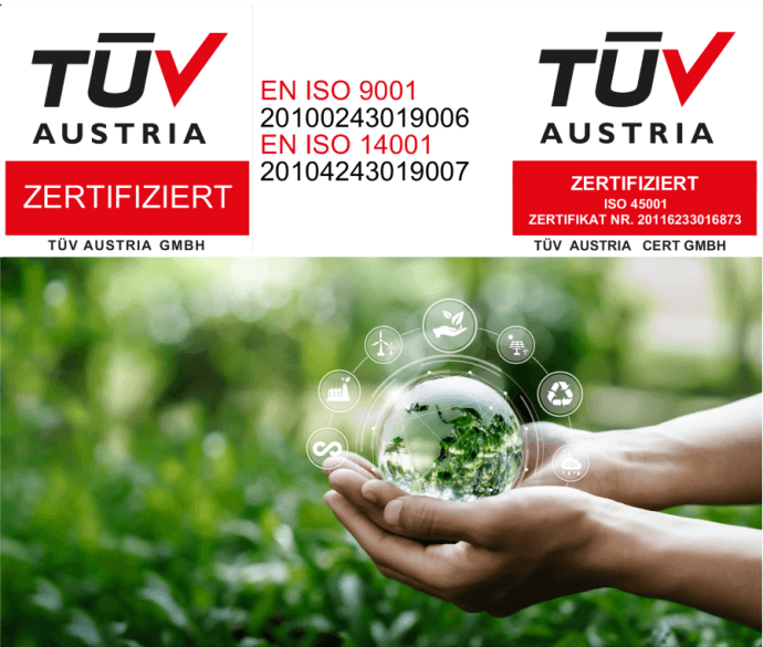 LCM ist ISO 9001 und 14001 zertifiziert!